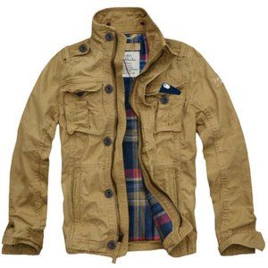 Mens CALI HOLI Flannel Lined Military Cargo Jacket